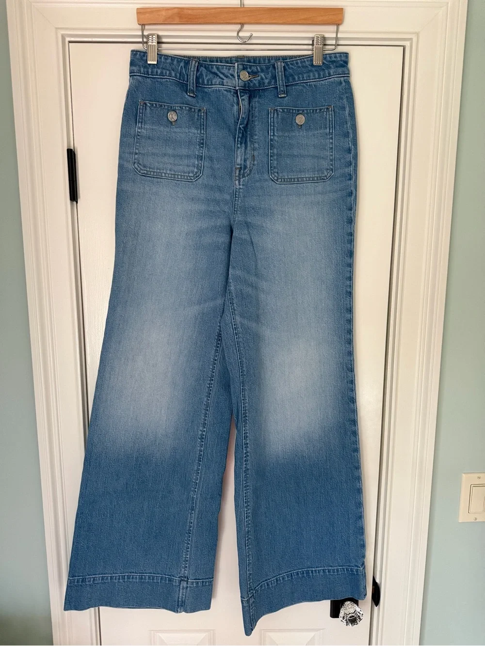 J. Crew High rise Sailor Denim Trouser in 1996 semi-stretch Size 29 Style CC569 - Picture 2 of 10
